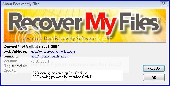 GETDATA RECOVER MY FILES getdata recover my files: