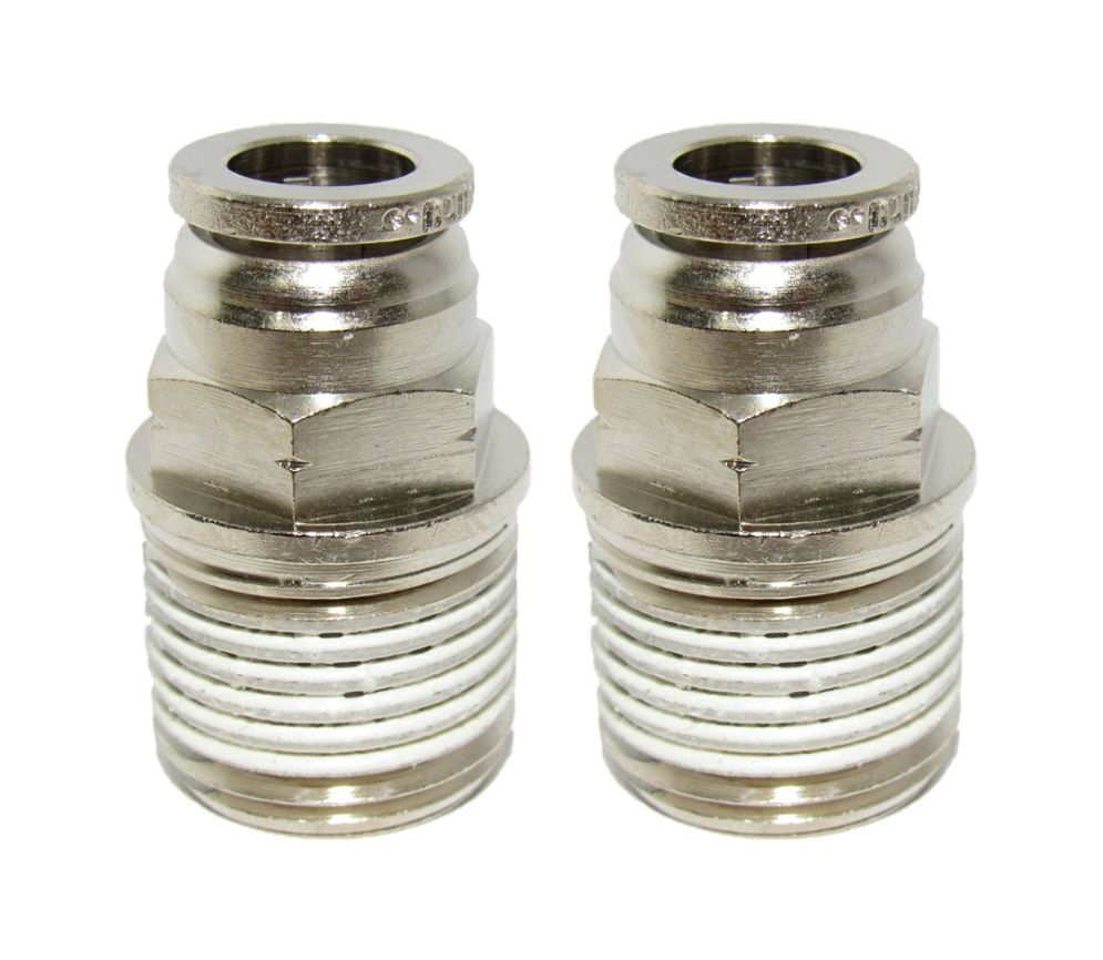 2 Pack Numatics 1//4/" OD Push To Connect X 1//4/" Female NPT Straight Connectors